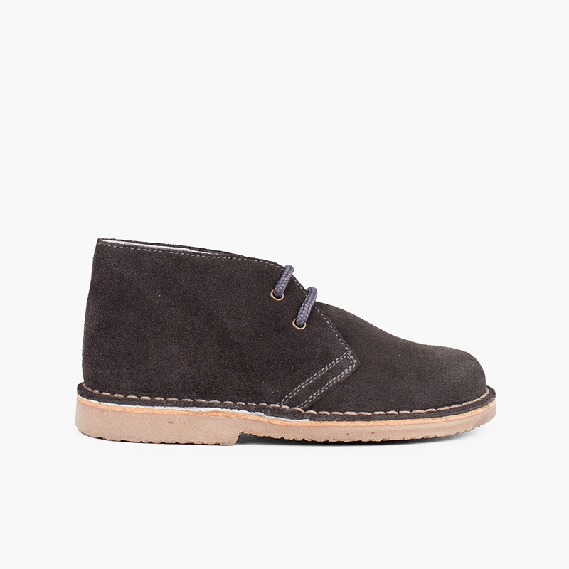 Desert Boots Bottines Chukka à Lacets Enfants et Adultes Gris foncé