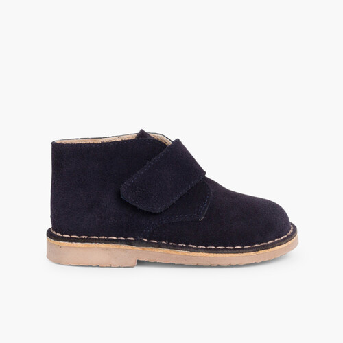 Suède Desert Boots Bottines Chukka à scratch pour Enfants Bleu Marine