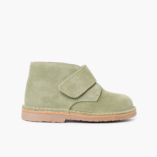 Suède Desert Boots Bottines Chukka à scratch pour Enfants Vert pastel