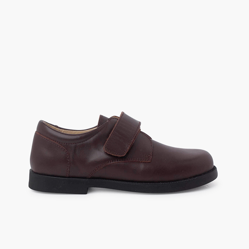 Chaussures d'école avec à scratch pour Garçon  Marron