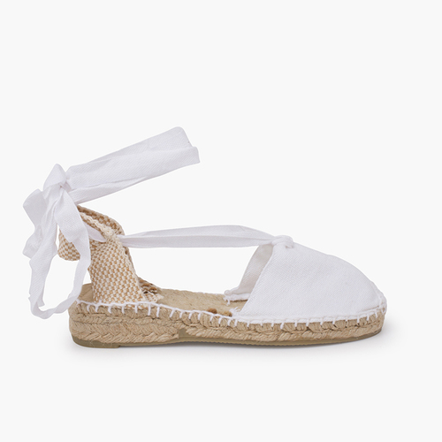 Espadrilles pour femme et enfant en couleur unie Blanc