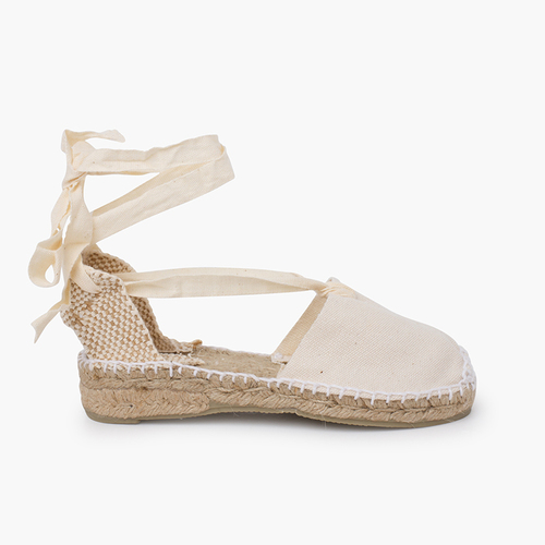 Espadrilles pour femme et enfant en couleur unie Écru