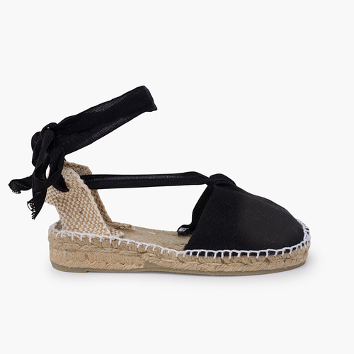 Espadrilles pour femme et enfant en couleur unie Noir