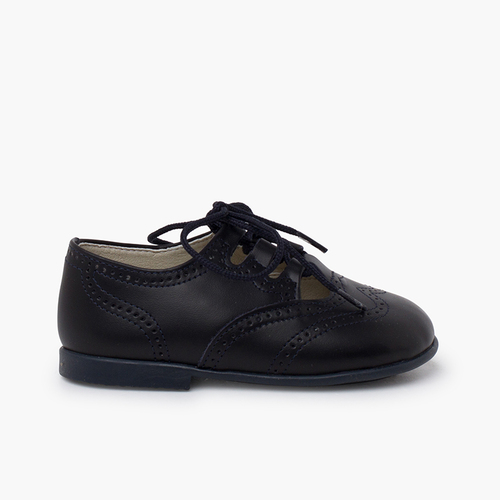 Chaussures Anglaises en Cuir Bleu Marine
