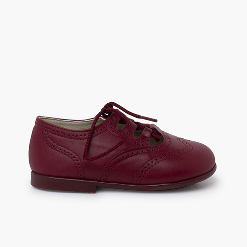 Chaussures Anglaises en Cuir Bordeaux