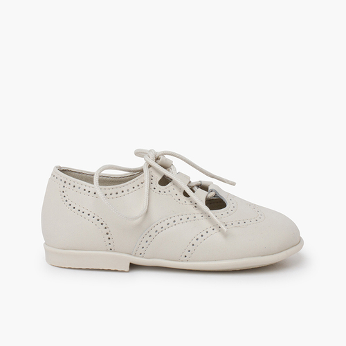 Chaussures Anglaises en Cuir Beige