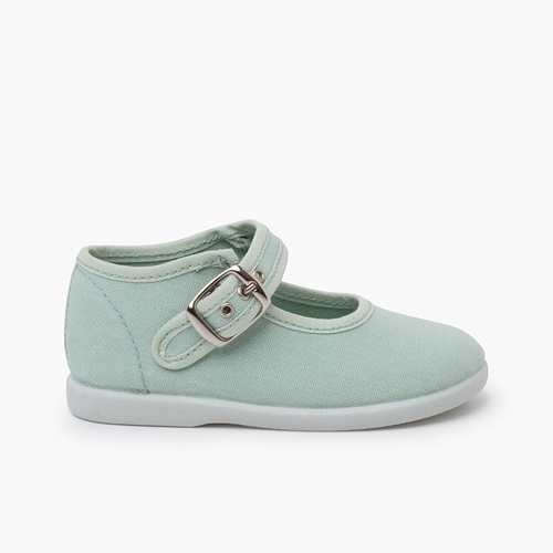 Chaussures en Toile avec Fermeture à boucle Aigue-marine