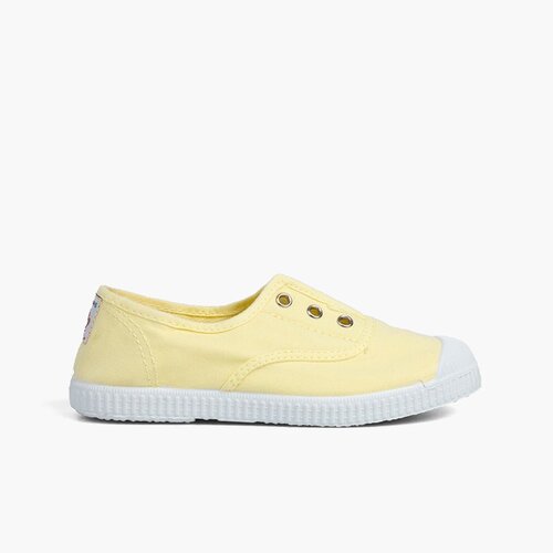 Tennis en Toile avec Bout Caoutchouc Sans Lacets Jaune citron