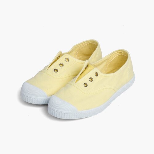 Tennis en Toile avec Bout Caoutchouc Sans Lacets Jaune citron