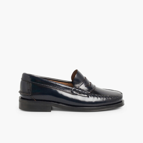 Mocassins en Cuir pour Garçon Bleu Marine