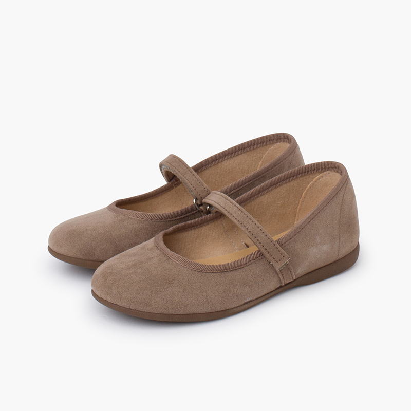 Chaussures fille en serratex à scratch Taupe