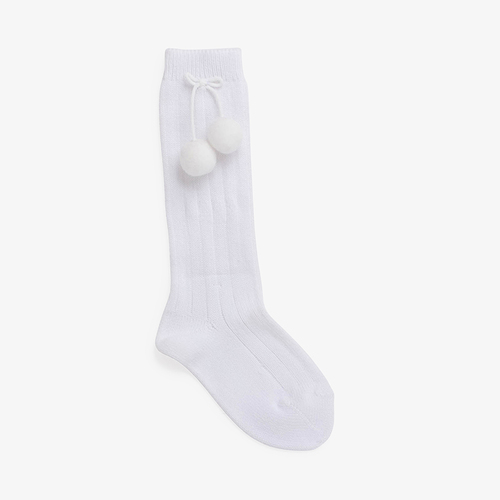 Chaussettes Bébé CONDOR avec pompons Blanc