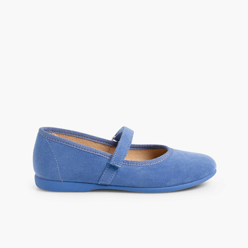 Chaussures fille en serratex avec à scratch Bleu azur