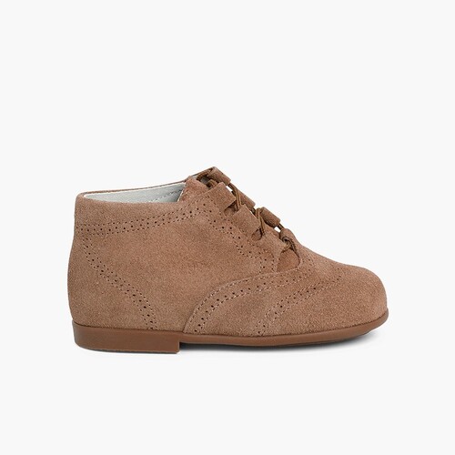 Bottes Chaussures Anglaises en Suède Taupe