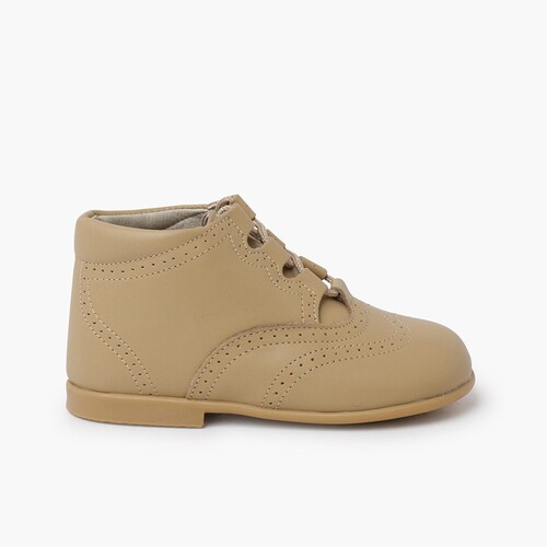 Bottines Anglaises en Cuir  Beige