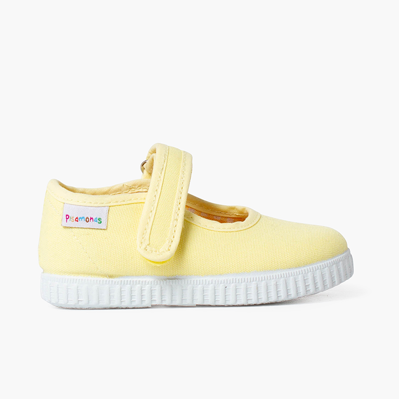 Chaussures Babies Fille à scratch style basket Jaune