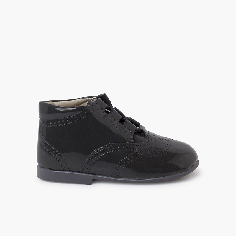 Chaussures Anglaises effet Verni Gris