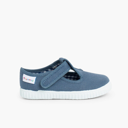 Salomés garçon style sport Bleu denim