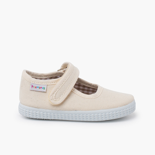Chaussures Babies Fille à scratch style basket Écru