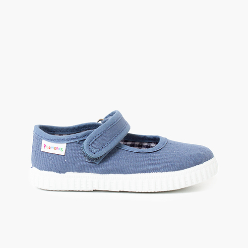 Chaussures Babies Fille à scratch style basket Bleu denim