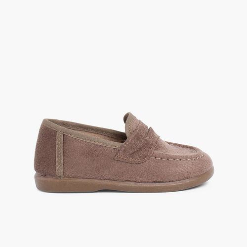 Mocassins pour Garçon en Serratex Taupe