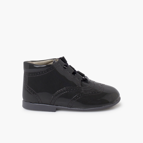 Chaussures Anglaises effet Verni Gris