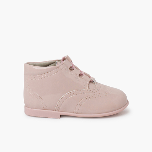 Chaussures Anglaises effet Verni Rose