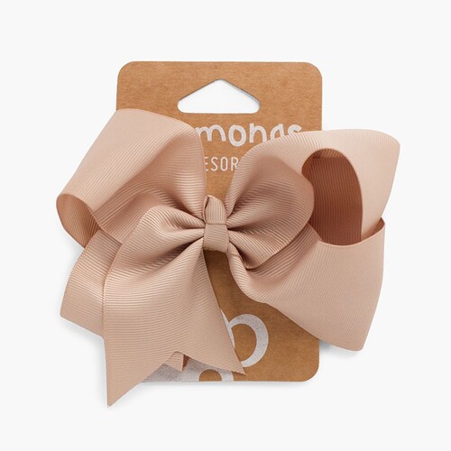 Élastique Cheveux Grand Ruban Beige