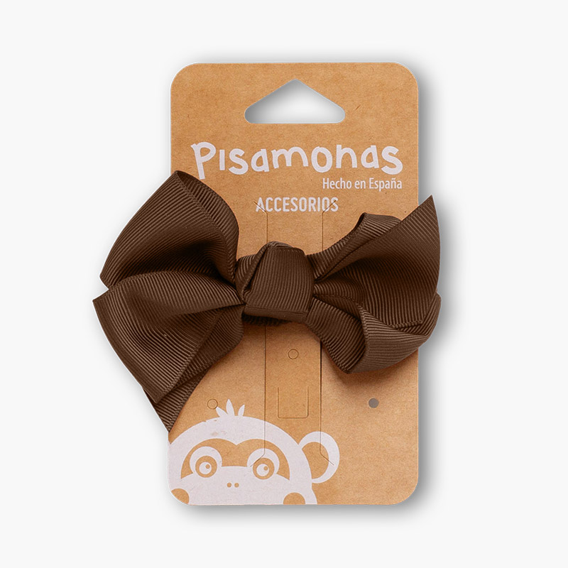 Élastique Cheveux Grand Ruban pour Filles Marron