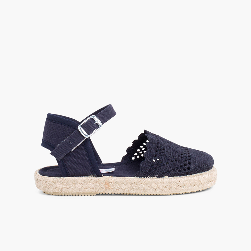 Espadrilles Brodées à boucle  Bleu Marine