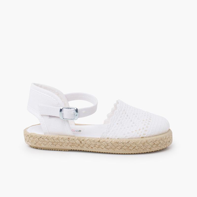 Espadrilles Brodées à boucle  Blanc