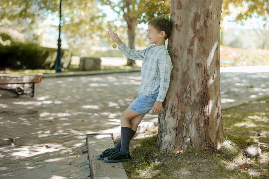 Baskets Enfants en velours avec lacets