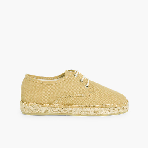 Derbies en toile avec base Espadrille Beige