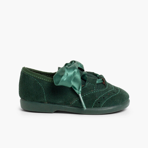 Chaussures anglaises enfants en suède Vert