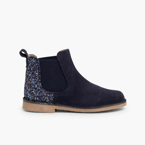Bottines Chelsea Fille et Femme Glitter Bleu Marine