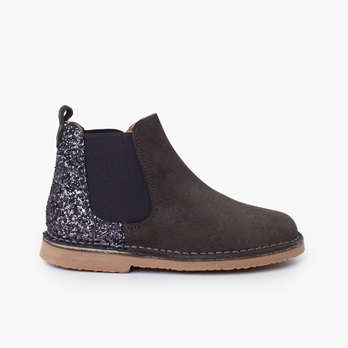 Bottines Chelsea Fille et Femme Glitter Gris foncé
