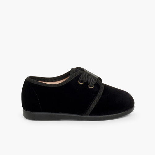 Chaussures en velours à ruban Noir