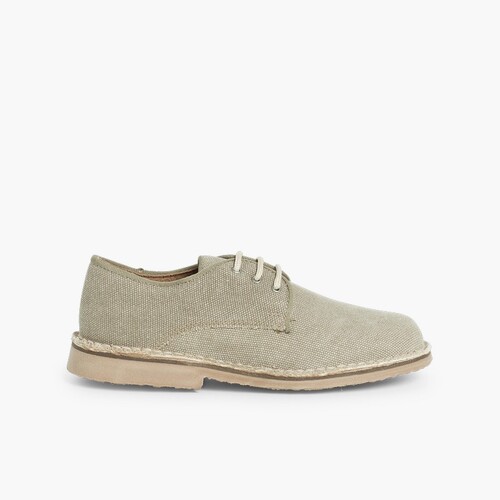 Chaussures Blucher avec Tissu Canvas - Garçon & Homme  Brun
