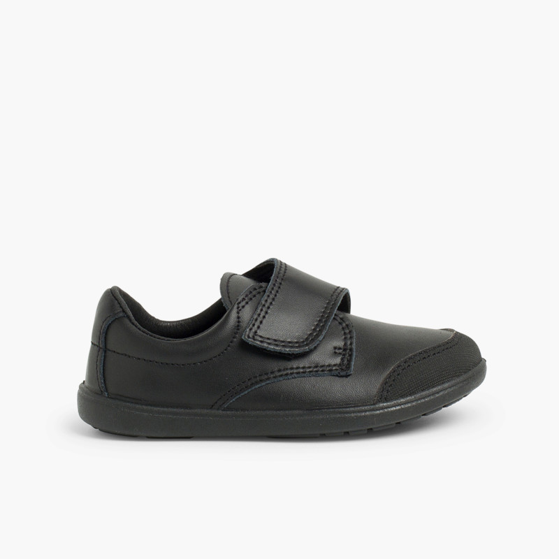 Chaussure d’écolier lavable avec embout renforcé  Noir