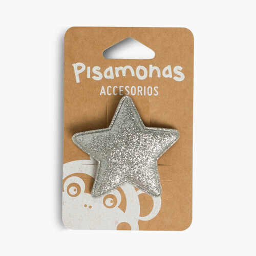 Barrette pour Cheveux Fille avec Étoile Glitter  Argent