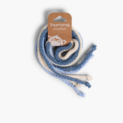 Attaches en Coton pour les Cheveux Céleste, Ecru et Bleu France