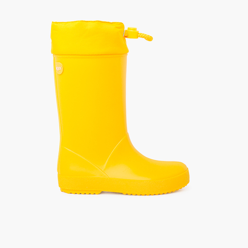 Bottes de pluie Igor avec col ajustable pour fille et garçon Jaune