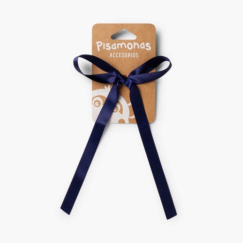 Chouchou avec nœud en satin Bleu Marine