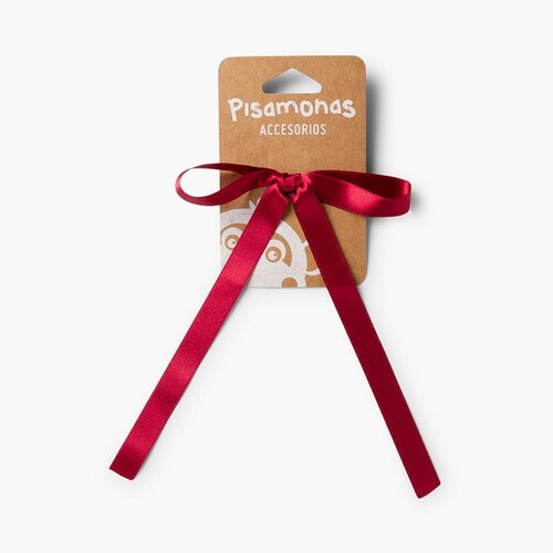 Chouchou avec nœud en satin Bordeaux