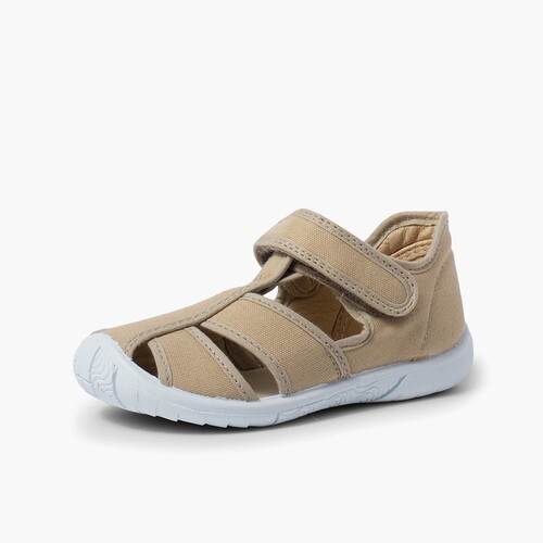 Chaussures salomé sandale à scratch enfant bout renforcé Beige