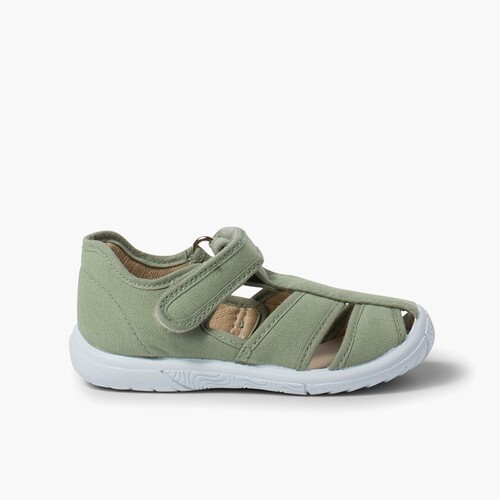 Chaussures salomé sandale à scratch enfant bout renforcé Vert mer foncé