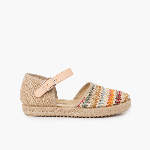 Espradilles Fille Raphia Multicolore Multicolor