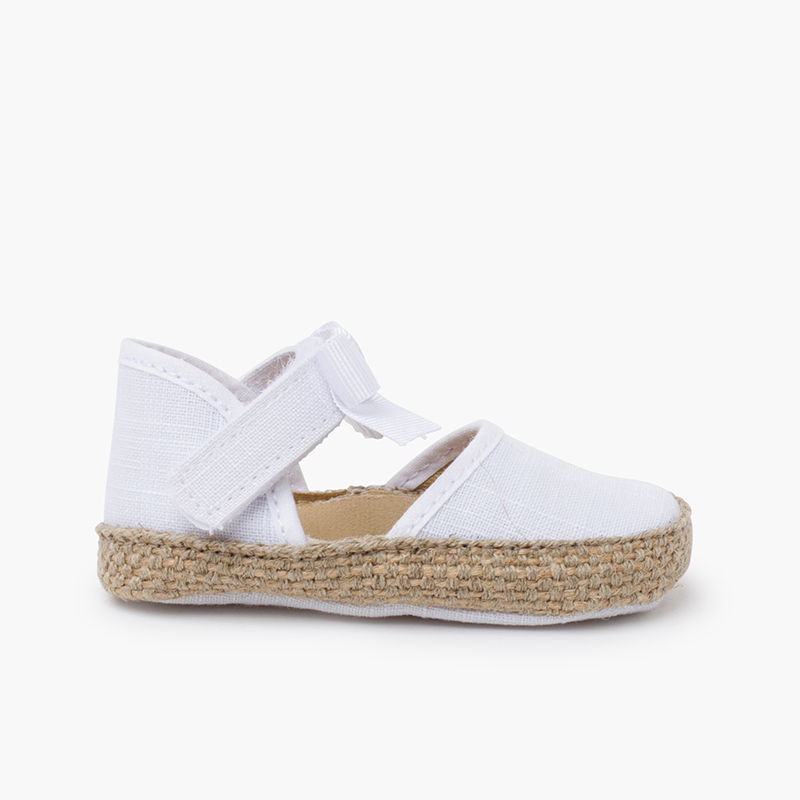 Espadrilles bébé ornement nœud et papillon Blanc