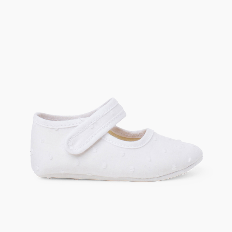 Chaussures Babies en Plumetis pour Bébés Blanc