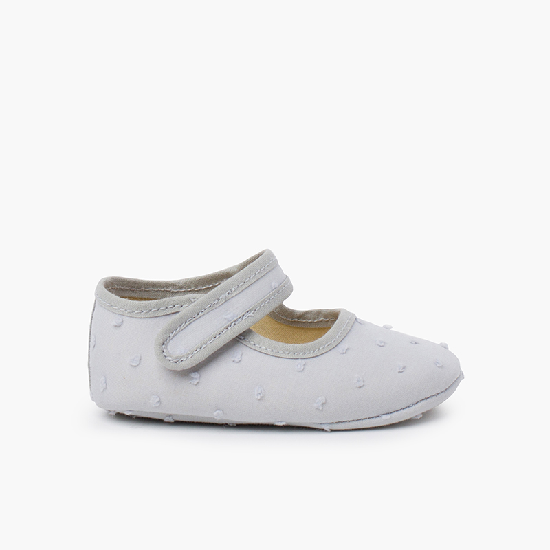 Chaussures Babies en Plumetis pour Bébés Gris